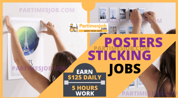 Posters Sticking / Leaflet Distribution jobs | Door To Door flyer Delivery pasting posters on walls